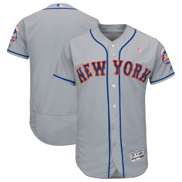 Men New York MetsBlank Grey Mothers Edition MLB Jerseys